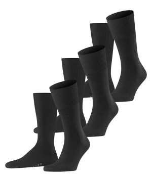 Falke Airport 3-Pack Socks Miesten Sukat Mustat | 72504UOEX