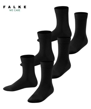 Falke Family 3-Pack Socks Lasten Sukat Mustat | 56182GIPK