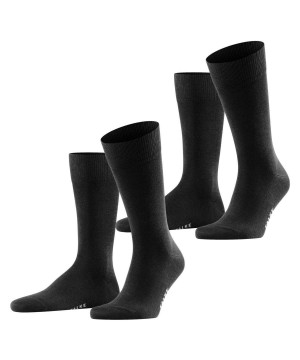 Falke Happy 2-Pack Socks Miesten Sukat Mustat | 32691ODPQ