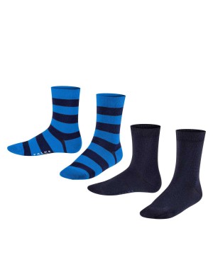 Falke Happy Stripe 2-Pack Socks Lasten Sukat Mustat | 58270EVQO