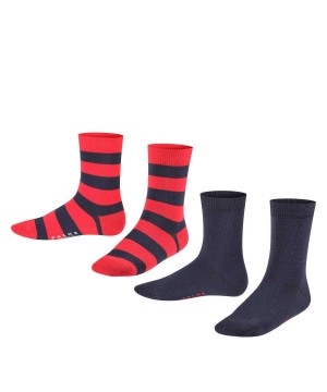 Falke Happy Stripe 2-Pack Socks Lasten Sukat Sininen | 13685KGXI