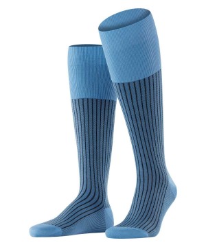 Falke Oxford Stripe Knee-high Socks Miesten Sukat Sininen | 39520ZUVP