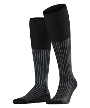 Falke Oxford Stripe Knee-high Socks Miesten Sukat Mustat | 46897ZNUJ