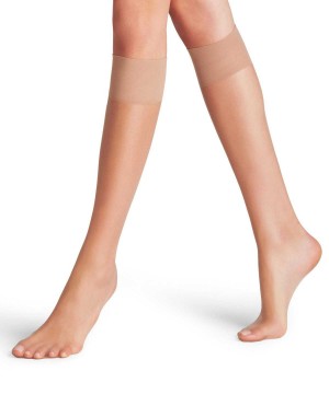 Falke Shelina 12 DEN Knee-high Socks Naisten Sukat Beige | 79461SAKI