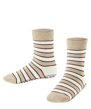 Falke Simple Stripes House socks Lasten Sukat Beige | 96143QGYF