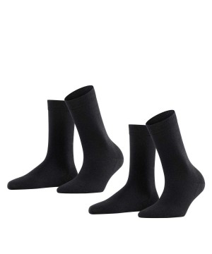 Falke Softmerino 2-Pack Socks Naisten Sukat Mustat | 59716AVBH