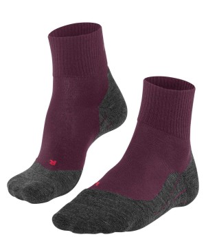 Falke TK5 Wander Wool Short Trekking Short sock Naisten Sports Socks Punainen | 90168RCZW