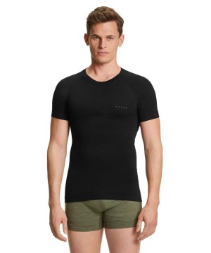 Falke T-Shirt Wool-Tech Light Miesten Lyhythihainen Paita Mustat | 83647LJCY