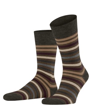 Falke Tinted Stripe Socks Miesten Sukat Vihreä | 04369SFCN