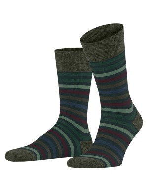 Falke Tinted Stripe Socks Miesten Sukat Vihreä | 19406RTJG