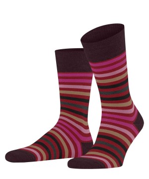 Falke Tinted Stripe Socks Miesten Sukat Punainen | 75106NDMH