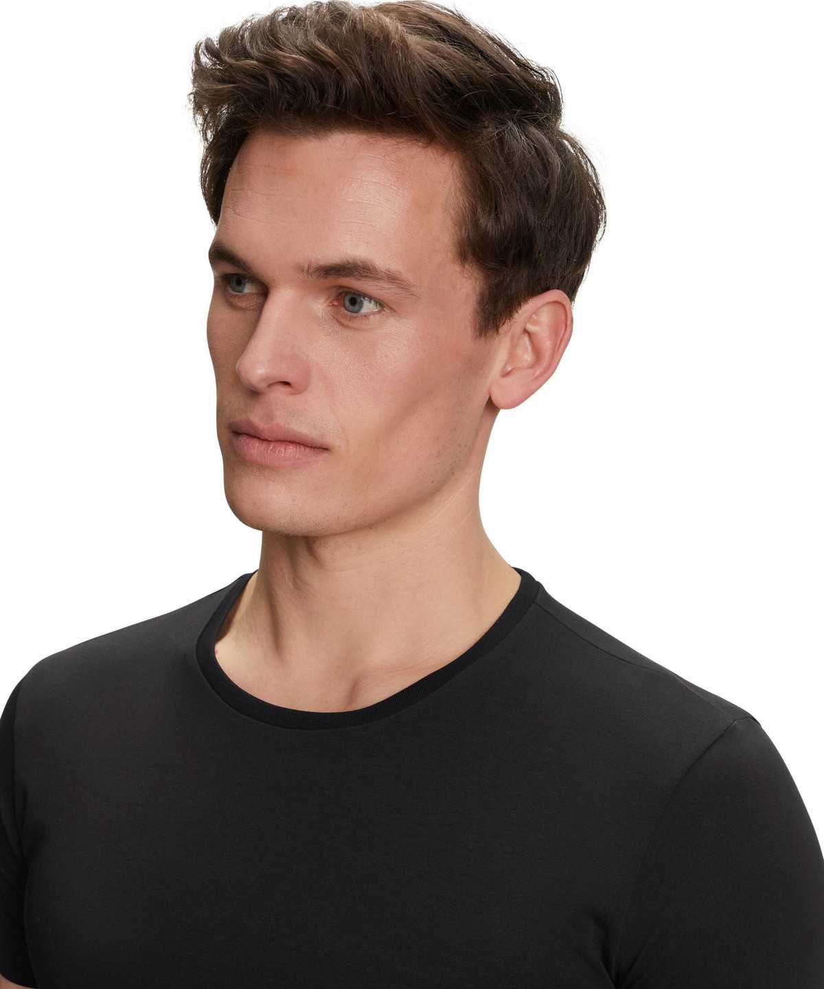 Falke 2-Pack T-Shirt Round-neck Daily Comfort Miesten Lyhythihainen Paita Mustat | 32607ASXR