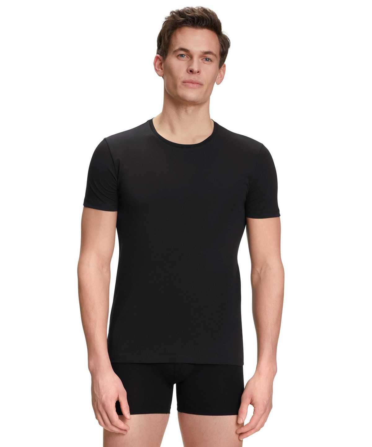 Falke 2-Pack T-Shirt Round-neck Daily Comfort Miesten Lyhythihainen Paita Mustat | 32607ASXR