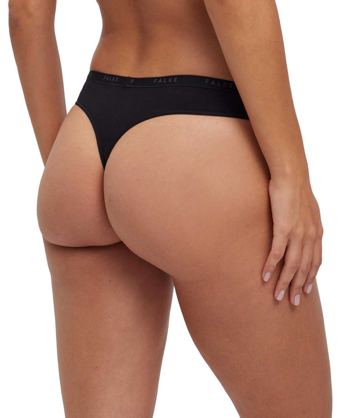 Falke 2-Pack Thong Daily Comfort Naisten Panties & Slips Mustat | 70352ZBCK