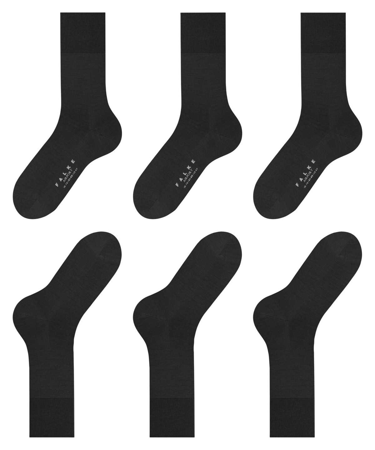 Falke Airport 3-Pack Socks Miesten Sukat Mustat | 72504UOEX