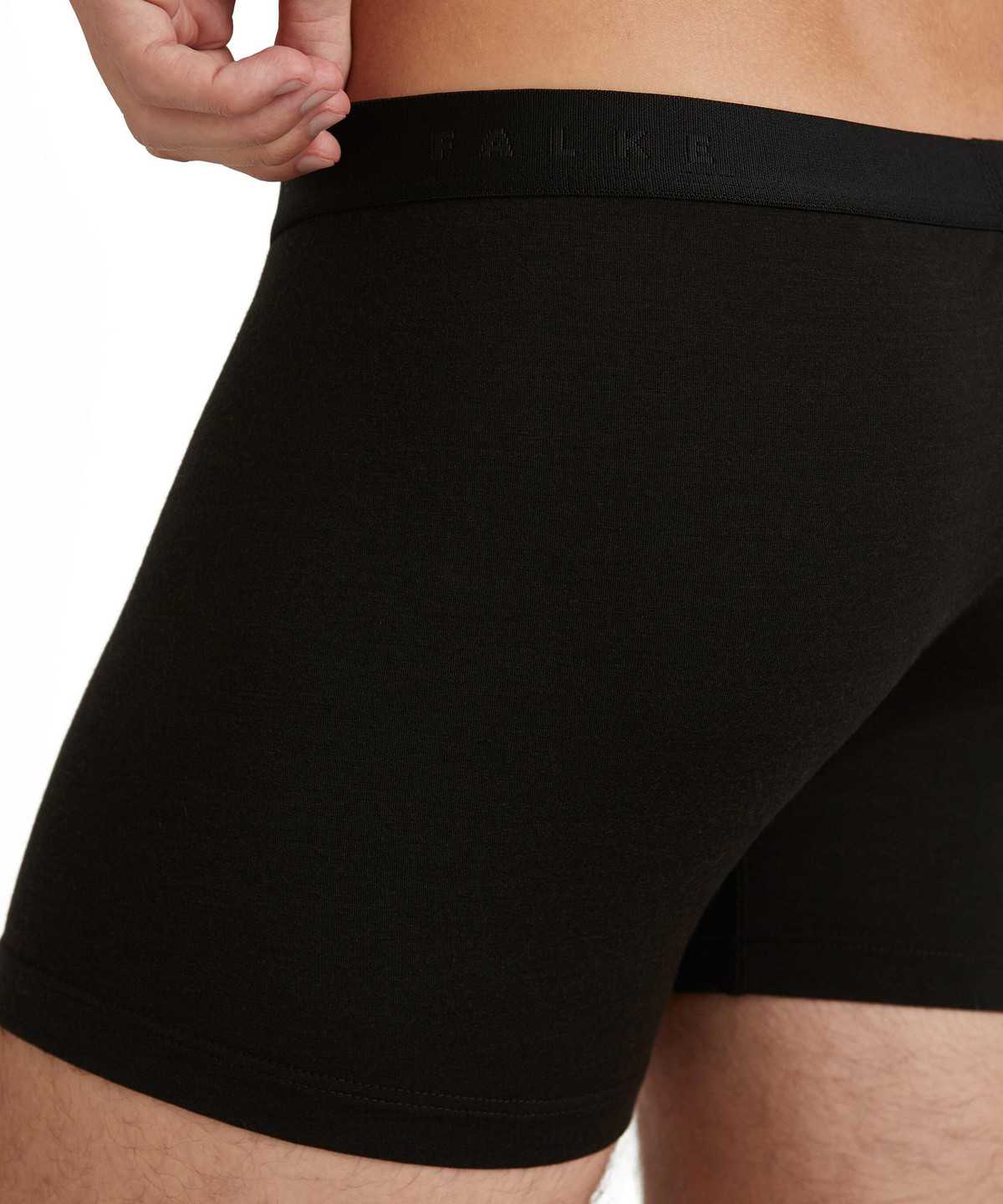 Falke Boxer Daily ClimaWool Miesten Boxer & Slips Mustat | 62398HGRK