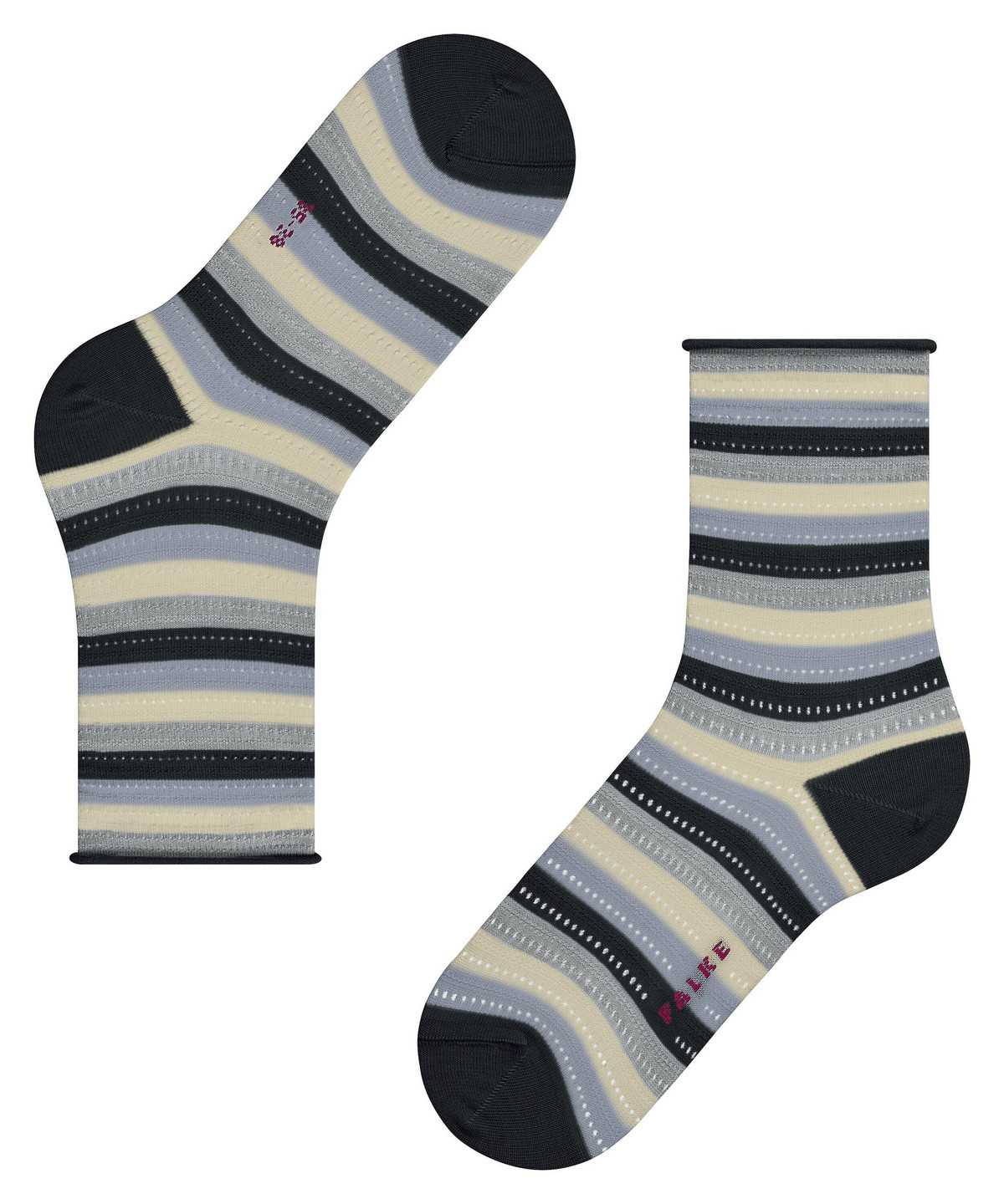 Falke Dopamine Stripe Socks Naisten Sukat Mustat | 38560KENP