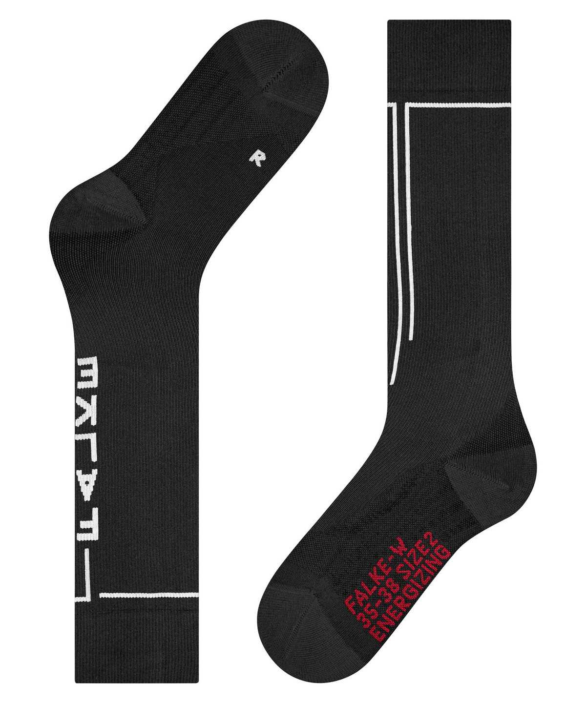 Falke Energizing Knee-high Socks Health Naisten Sports Socks Mustat | 61950YXST