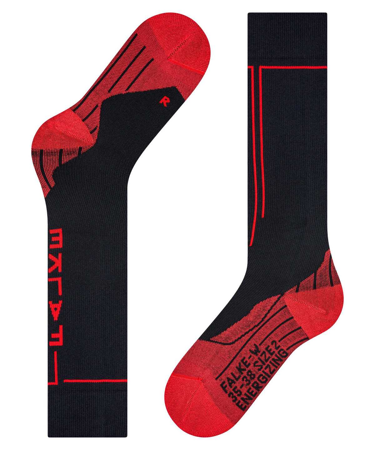 Falke Energizing Knee-high Socks Health Naisten Sports Socks Mustat | 07685IAUH