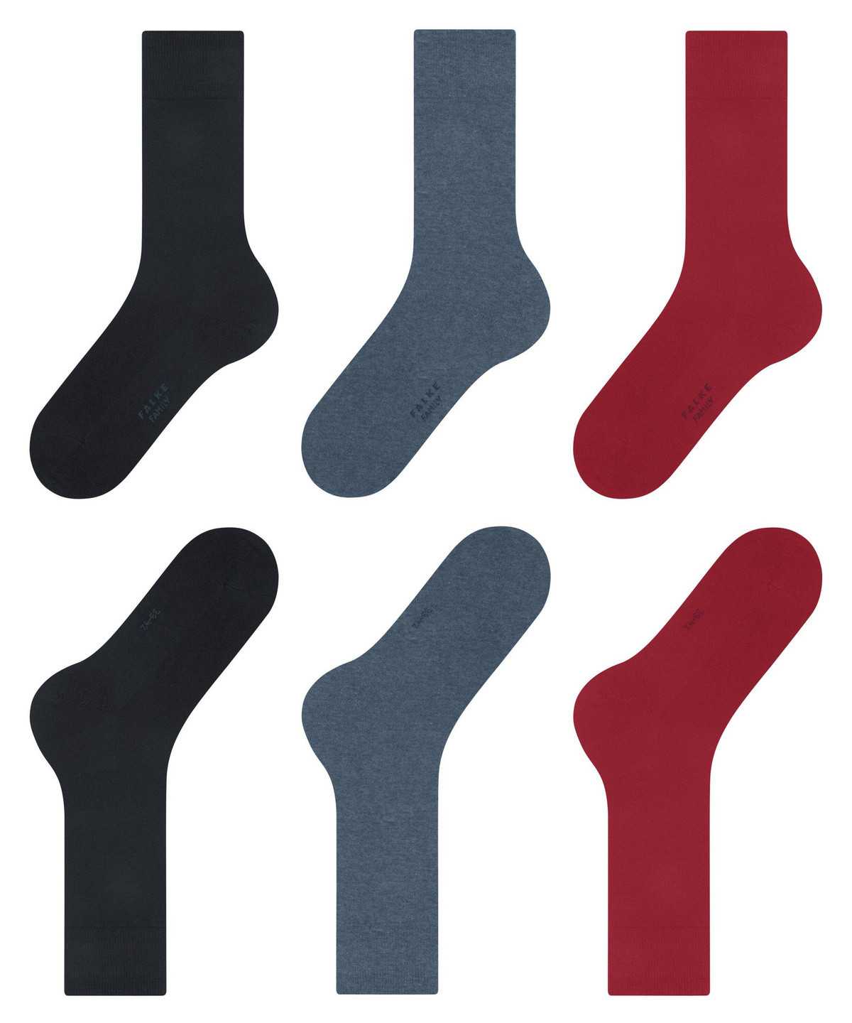 Falke Family 3-Pack Socks Miesten Sukat Multicolored | 32865IDPU