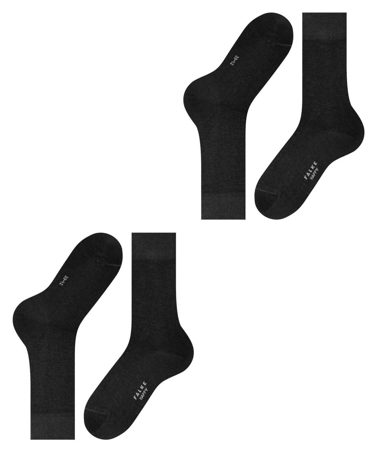 Falke Happy 2-Pack Socks Miesten Sukat Mustat | 32691ODPQ