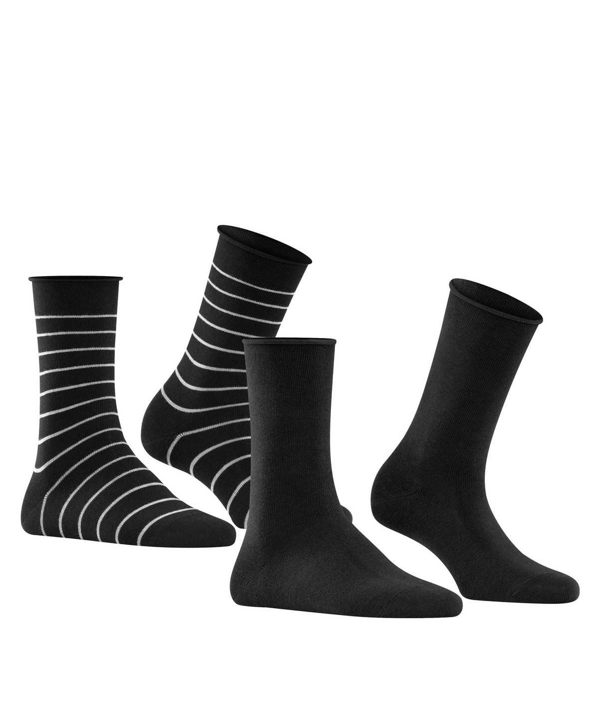 Falke Happy Stripe 2-Pack Socks Naisten Sukat Mustat | 78245ZBIY