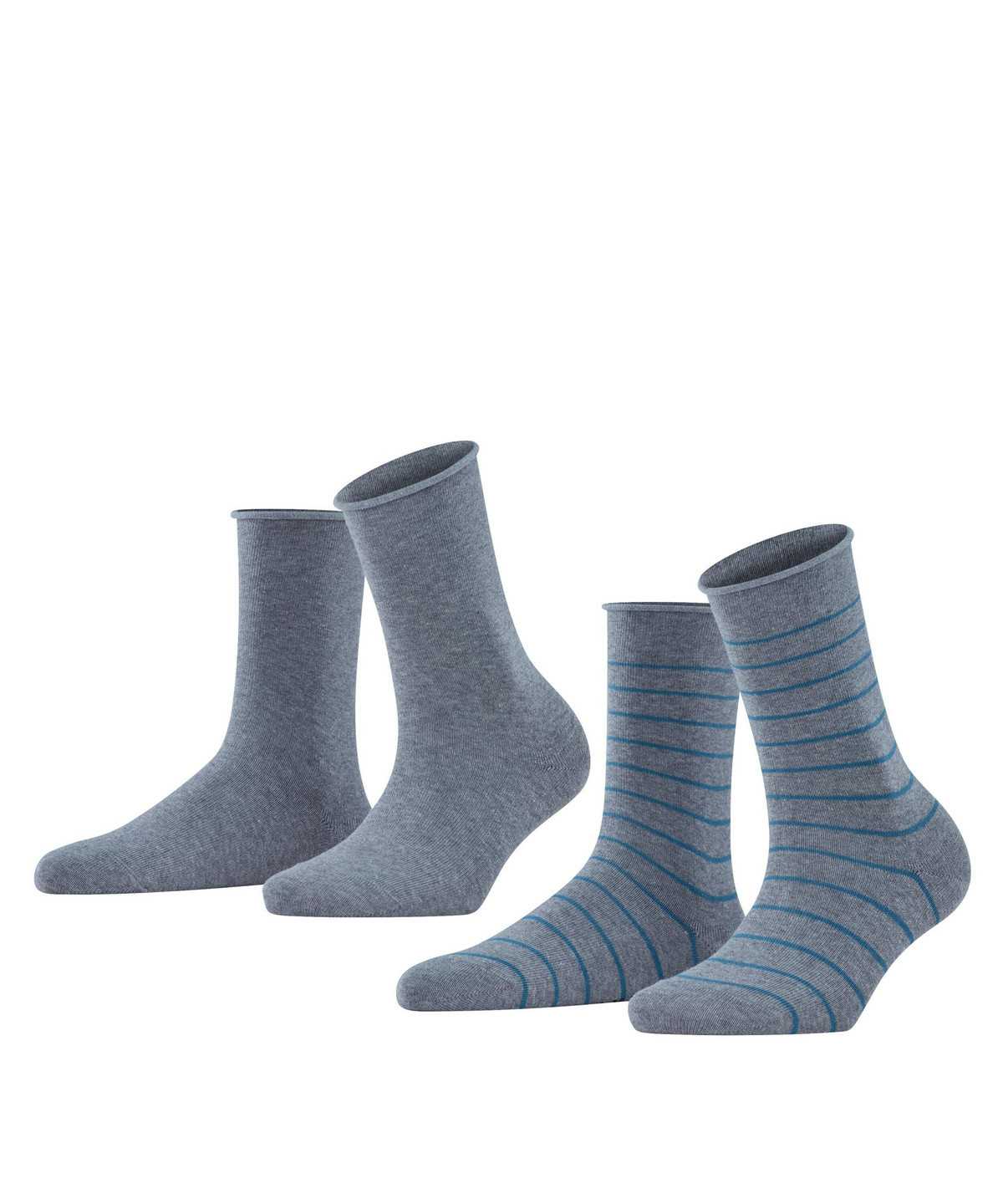 Falke Happy Stripe 2-Pack Socks Naisten Sukat Harmaat | 85941OGAS