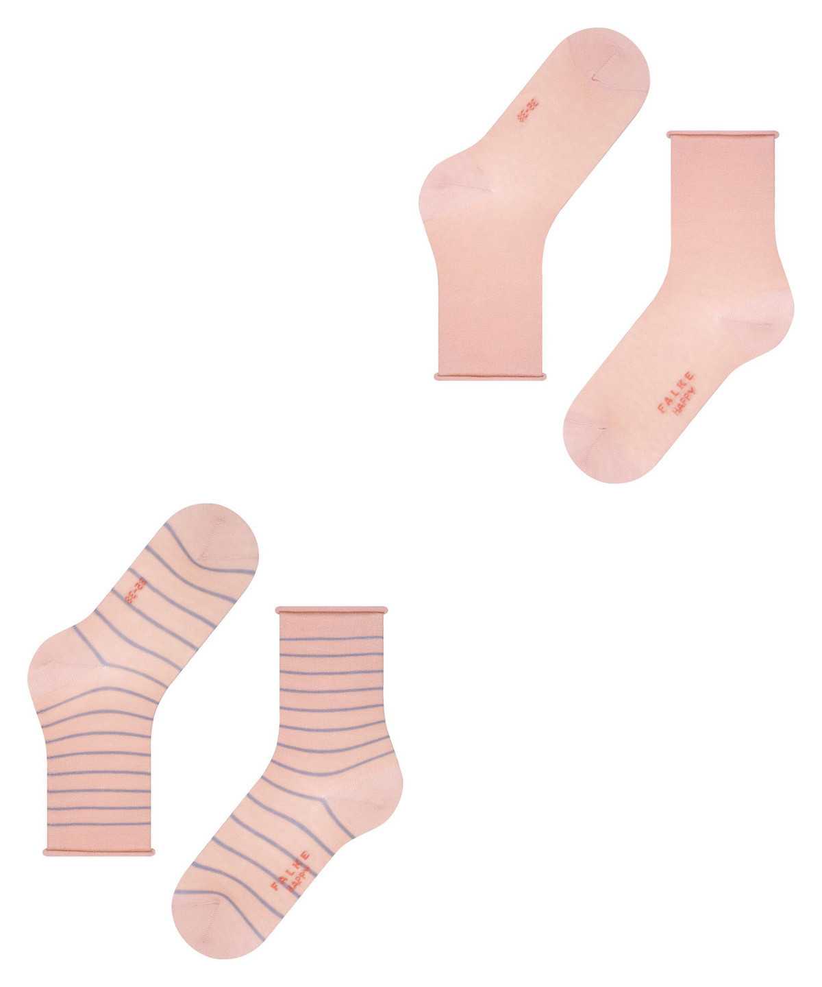 Falke Happy Stripe 2-Pack Socks Naisten Sukat Pinkki | 01276DKWX