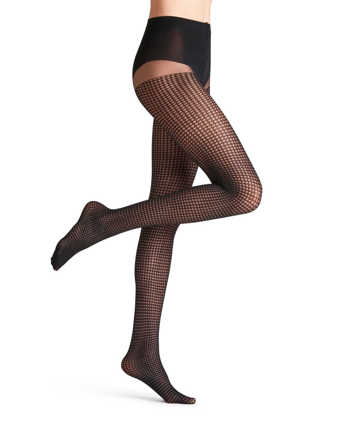 Falke Houndstooth 15 DEN Tights Naisten Tights Mustat | 53762SQLV