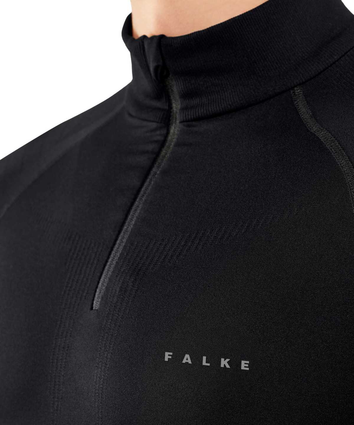 Falke Long sleeve shirt Maximum Warm Miesten Long Sleeve T-Shirts Mustat | 39681BUWO