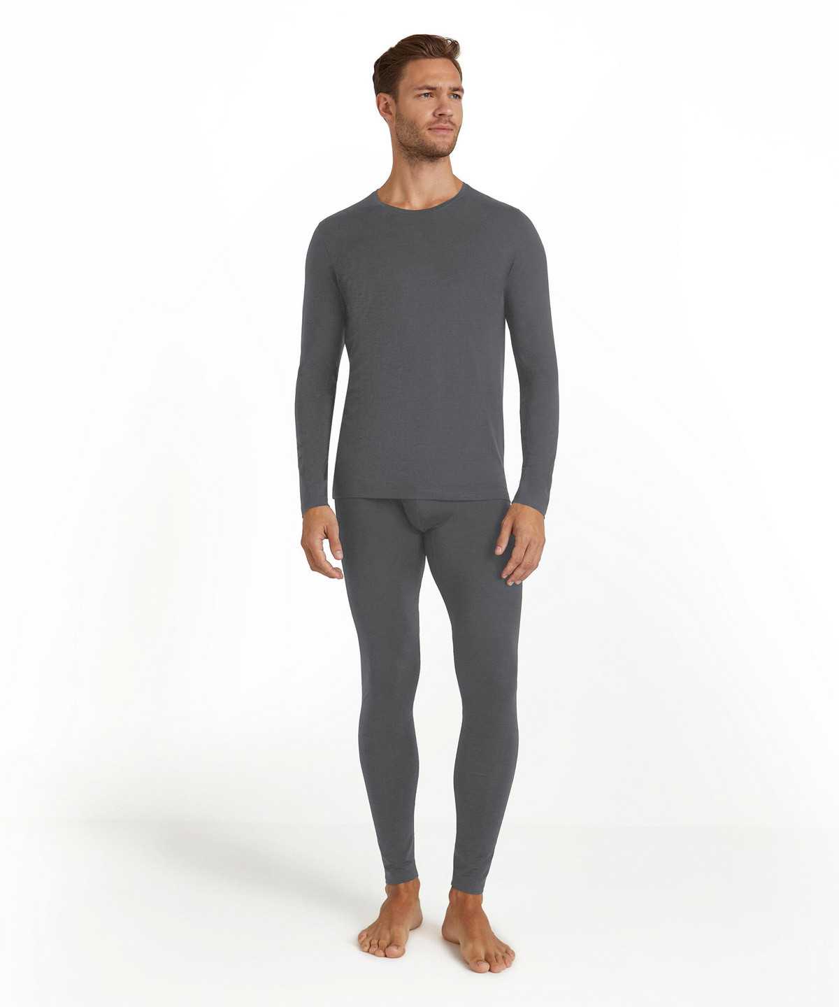 Falke Long sleeve shirt Round-neck Daily ClimaWool Miesten Long Sleeve T-Shirts Harmaat | 13048BHVP