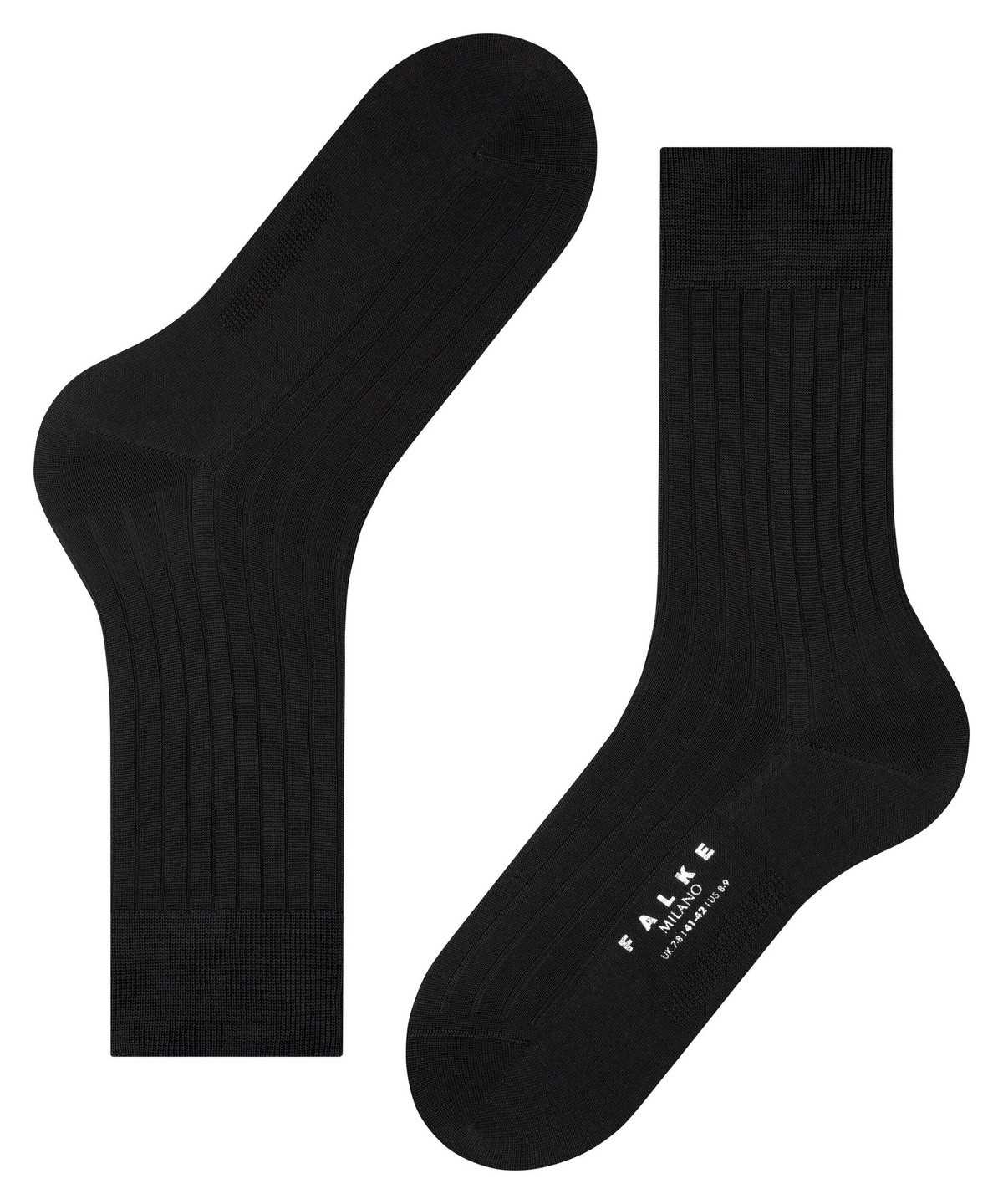 Falke Milano Socks Miesten Sukat Mustat | 47023XUMS