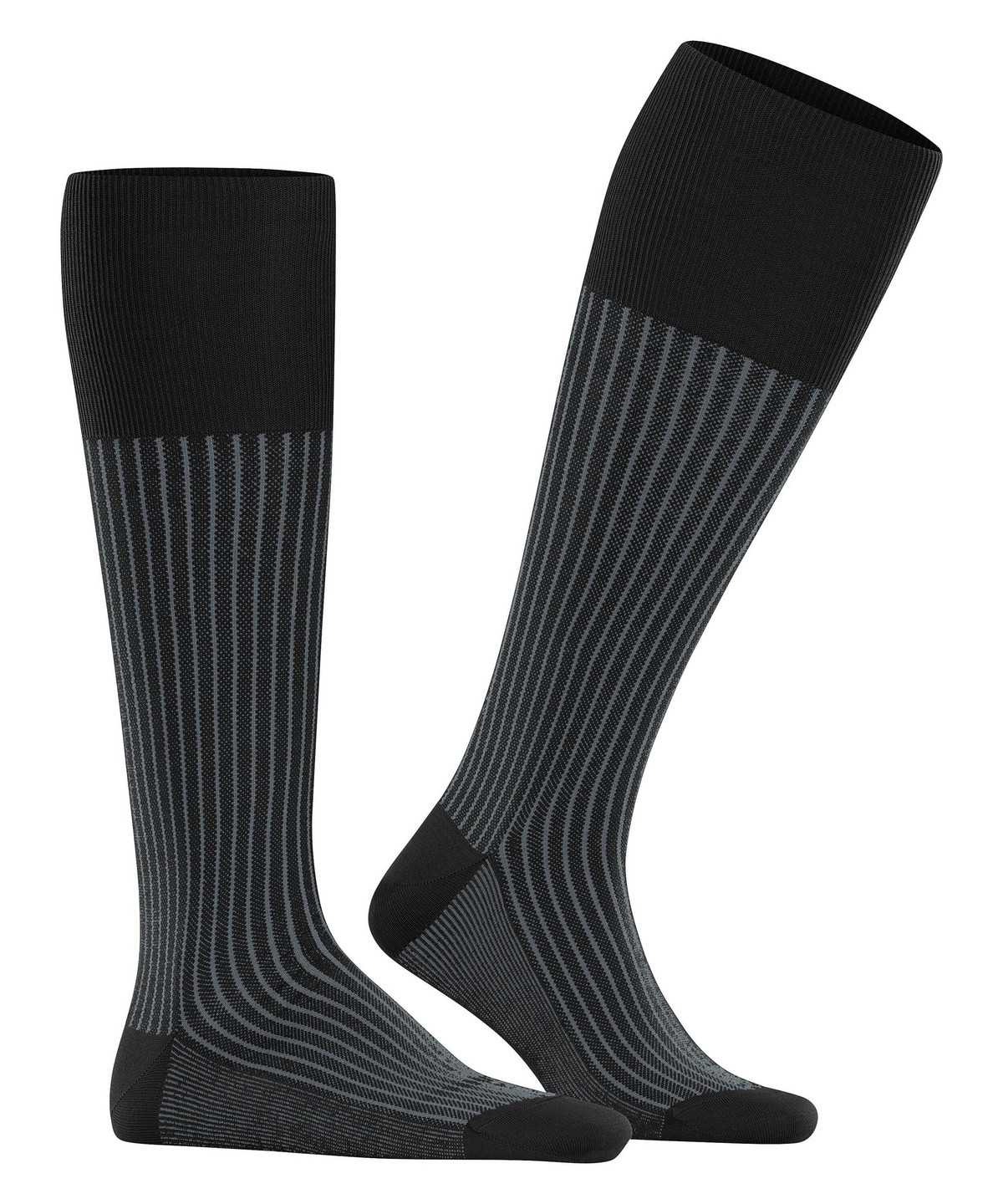 Falke Oxford Stripe Knee-high Socks Miesten Sukat Mustat | 46897ZNUJ