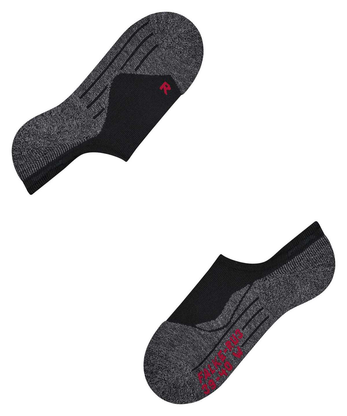 Falke RU3 Comfort Invisible Running Invisibles Naisten Sports Socks Mustat | 45739FVAC