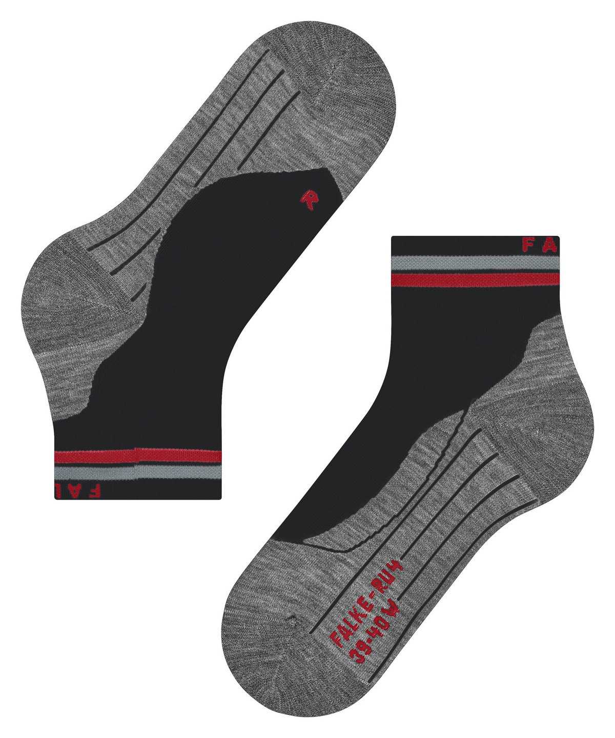 Falke RU4 Endurance Short Reflect Running Short sock Naisten Sports Socks Mustat | 64389DJZU