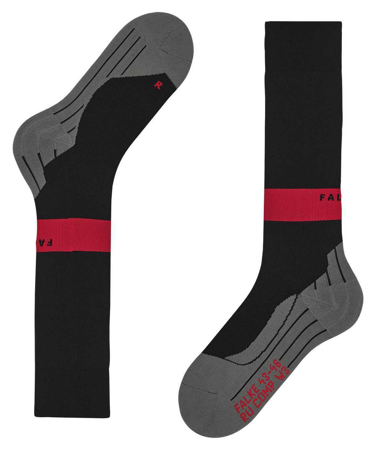 Falke RU Compression Energy Running Knee-high Socks Naisten Sports Socks Mustat | 24301GYAF