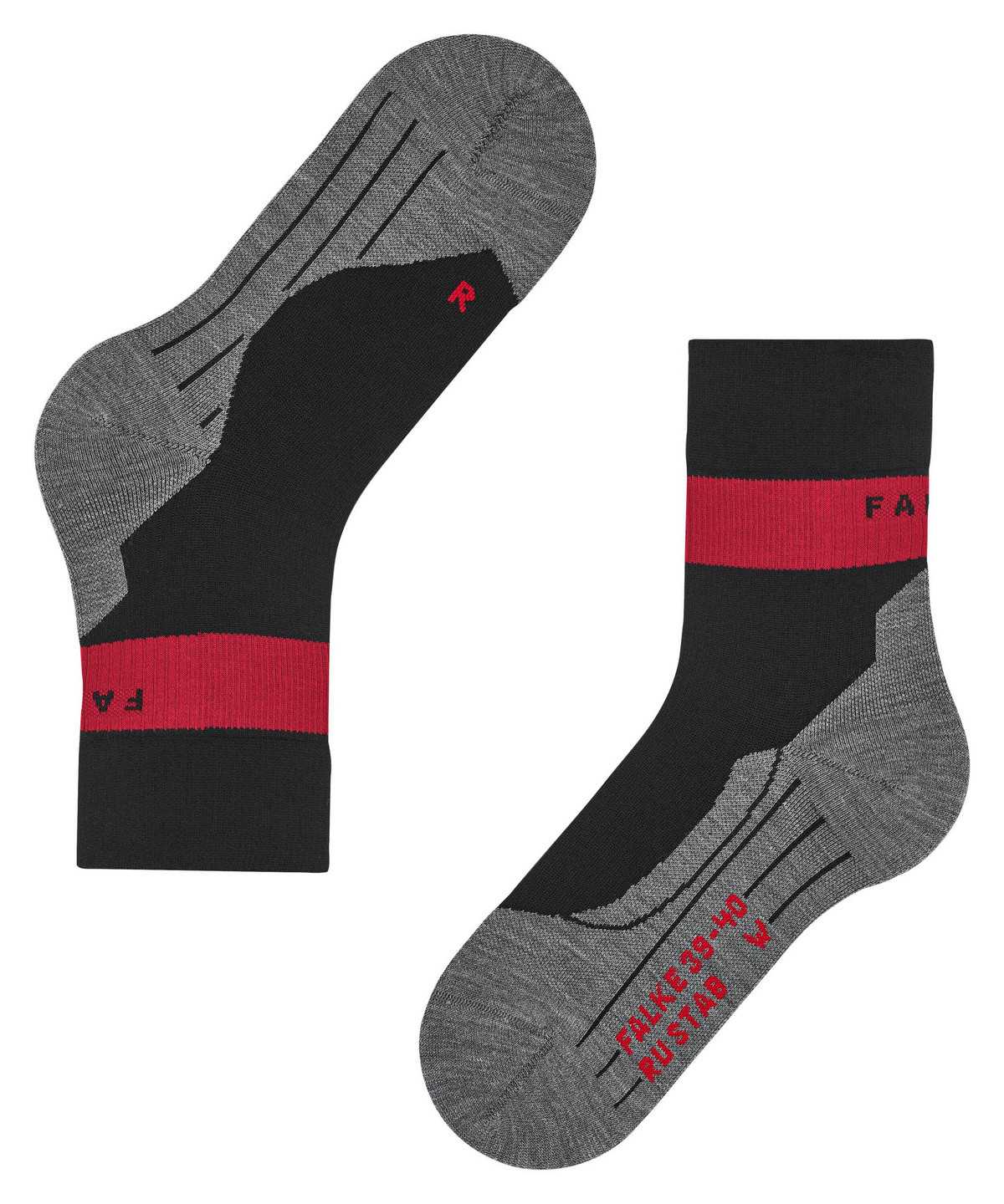 Falke RU Compression Stabilizing Running Socks Naisten Sports Socks Mustat | 38054UKGI