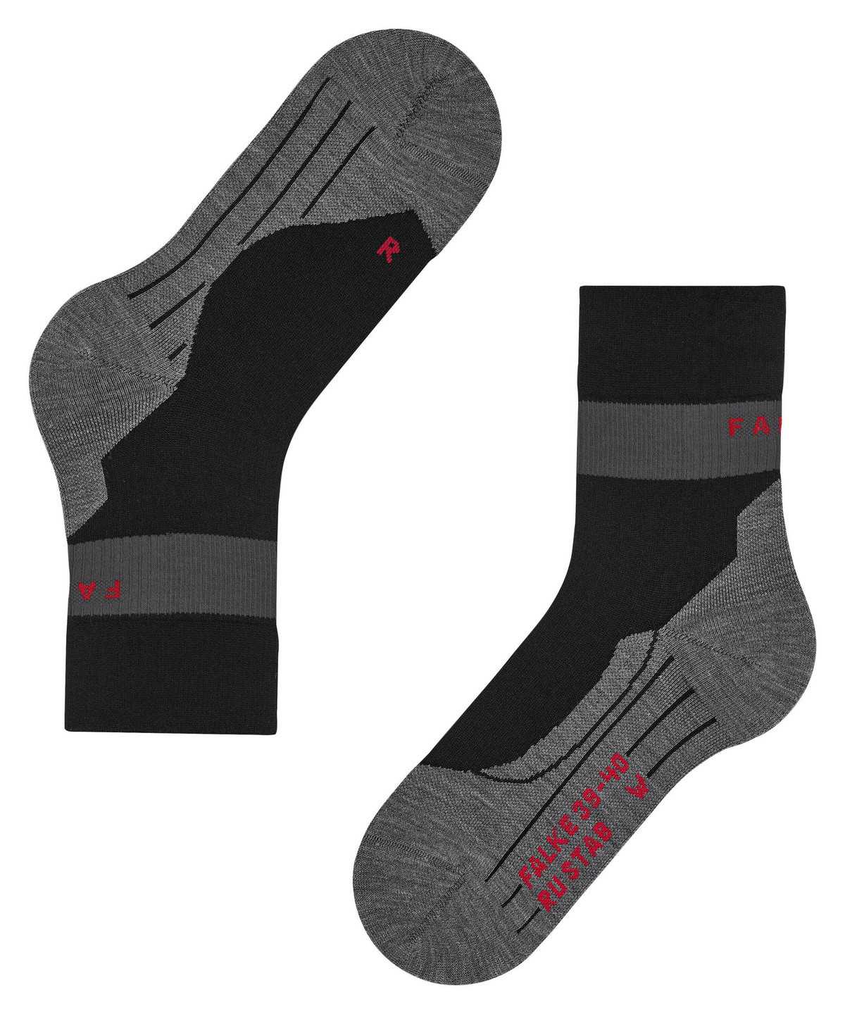 Falke RU Compression Stabilizing Running Socks Naisten Sports Socks Mustat | 25709PCIR