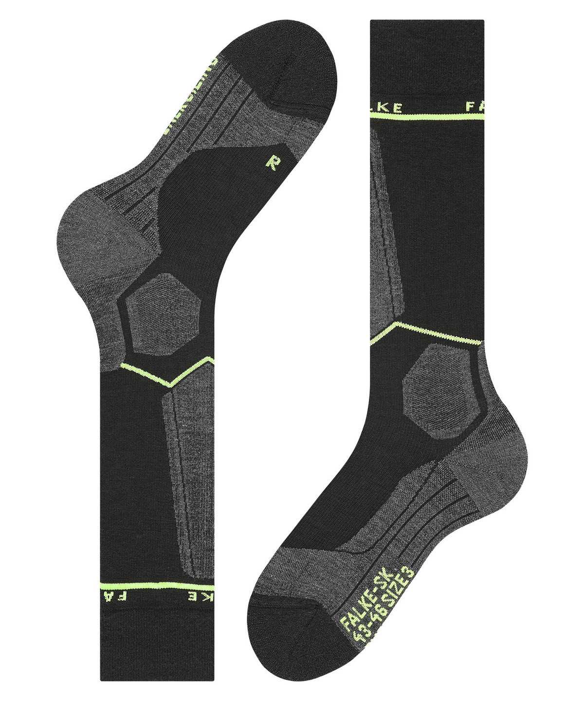 Falke SK Compression Wool Skiing Knee-high Socks Miesten Sukat Mustat | 80641HCOT