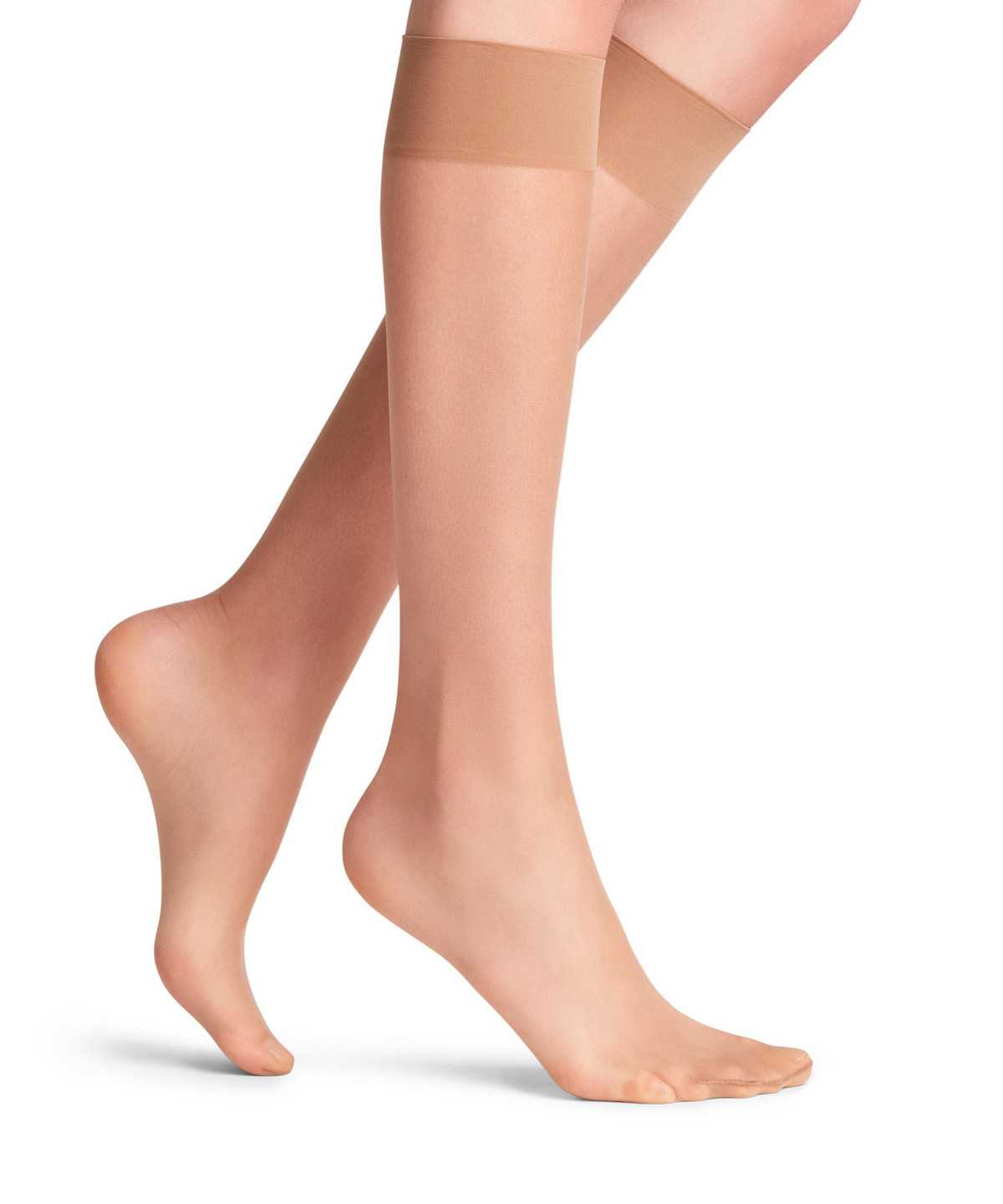 Falke Seidenglatt 15 DEN Knee-high Socks Naisten Sukat Beige | 81037TKEQ