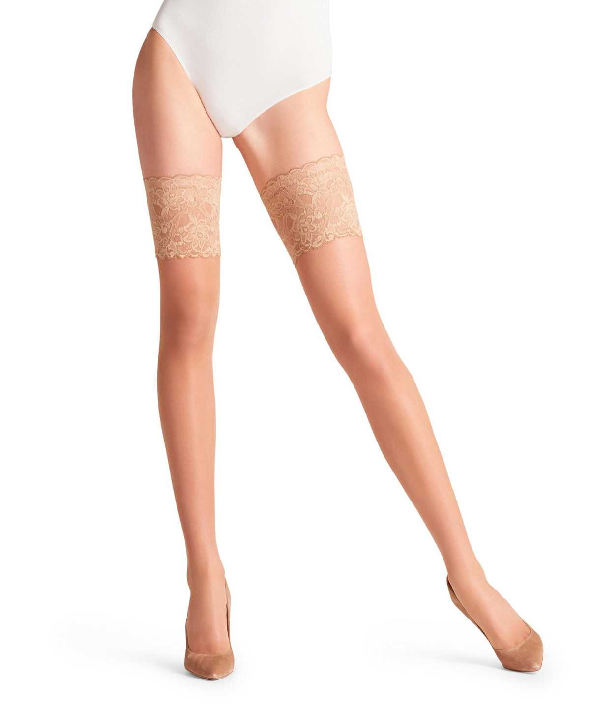 Falke Seidenglatt 15 DEN Stay-ups Naisten Thigh Highs Beige | 35864EIFW