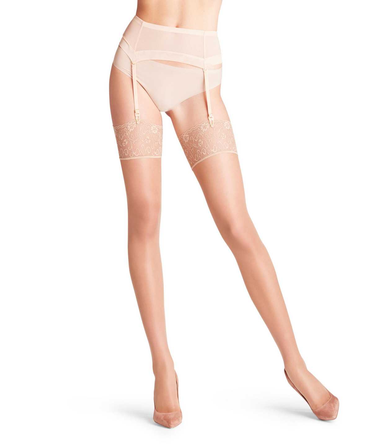 Falke Seidenglatt 15 DEN Stockings Naisten Thigh Highs Beige | 40837BRMV