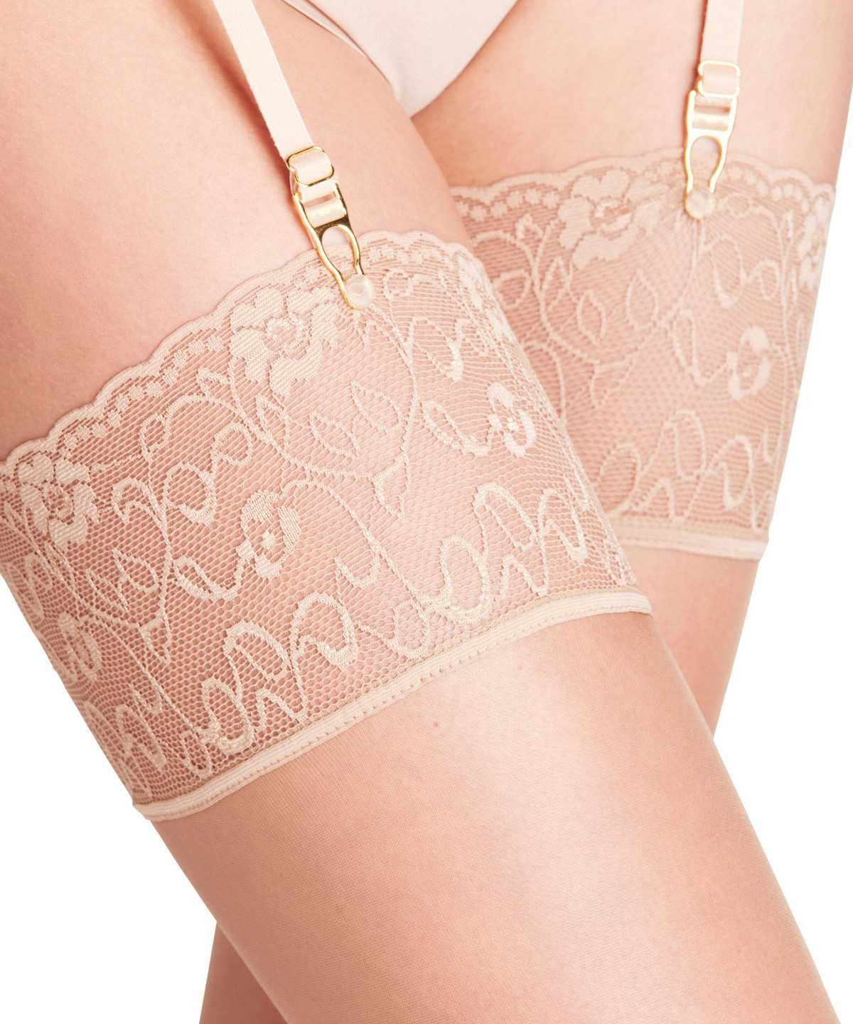 Falke Seidenglatt 15 DEN Stockings Naisten Thigh Highs Beige | 40837BRMV