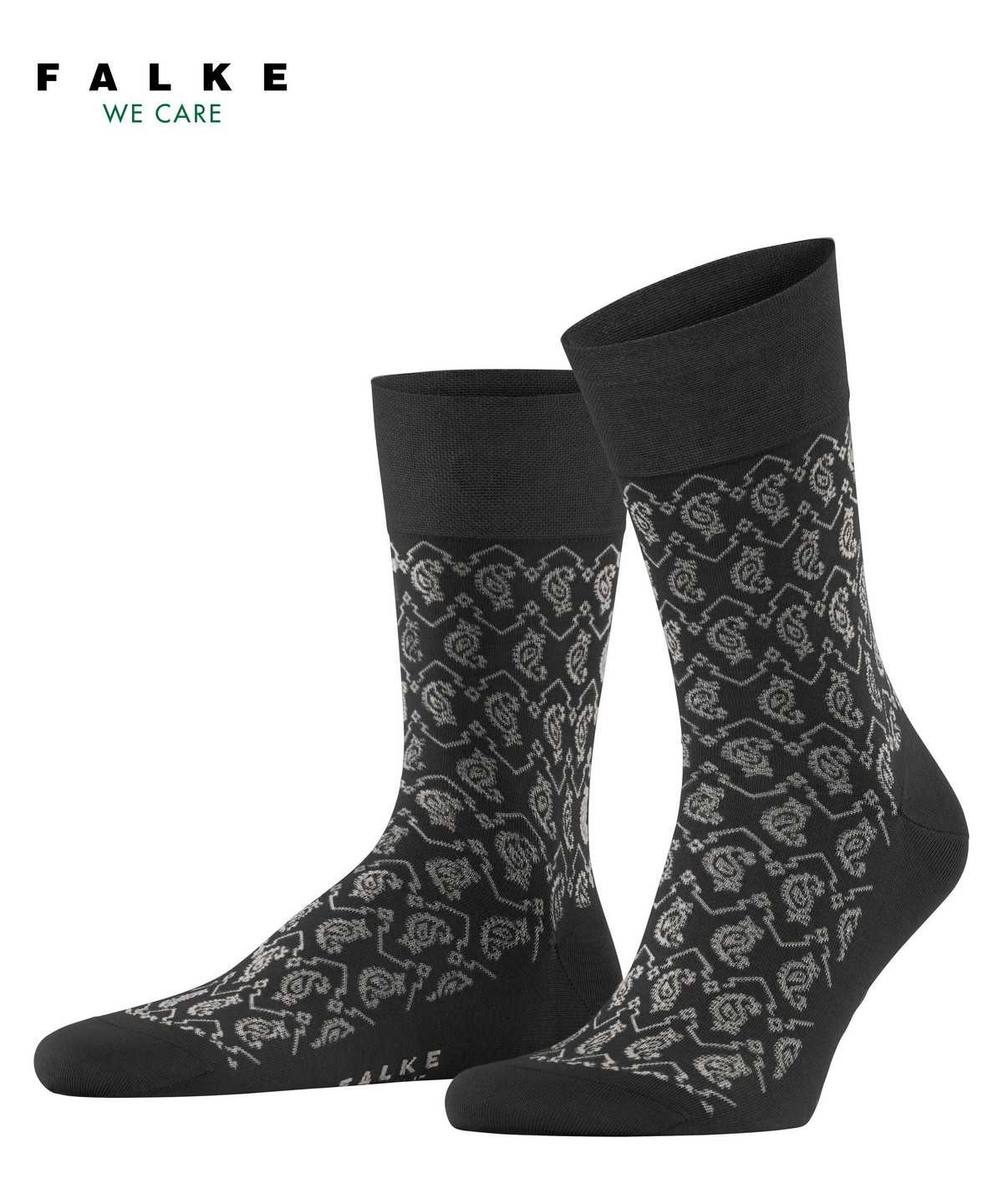 Falke Sensitive Indian Tie Pattern Socks Miesten Sukat Mustat | 14093UTGP