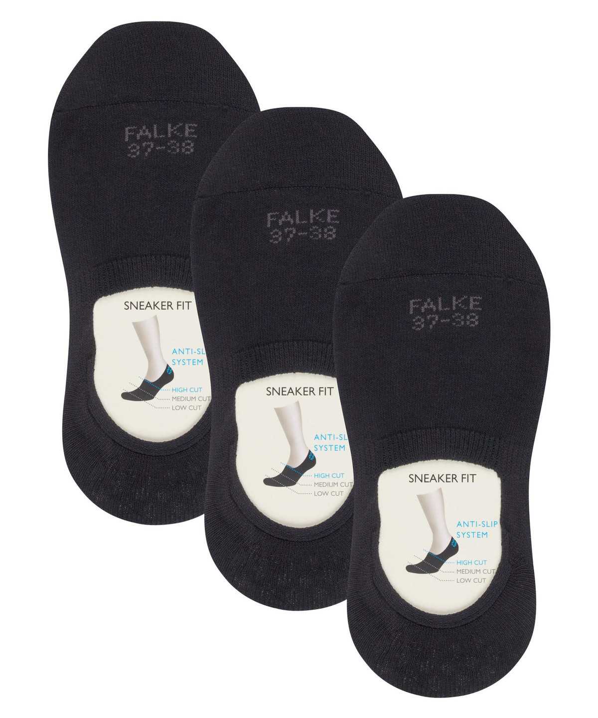 Falke Step 3-Pack Invisibles Naisten No Show Socks Mustat | 47281JKRU