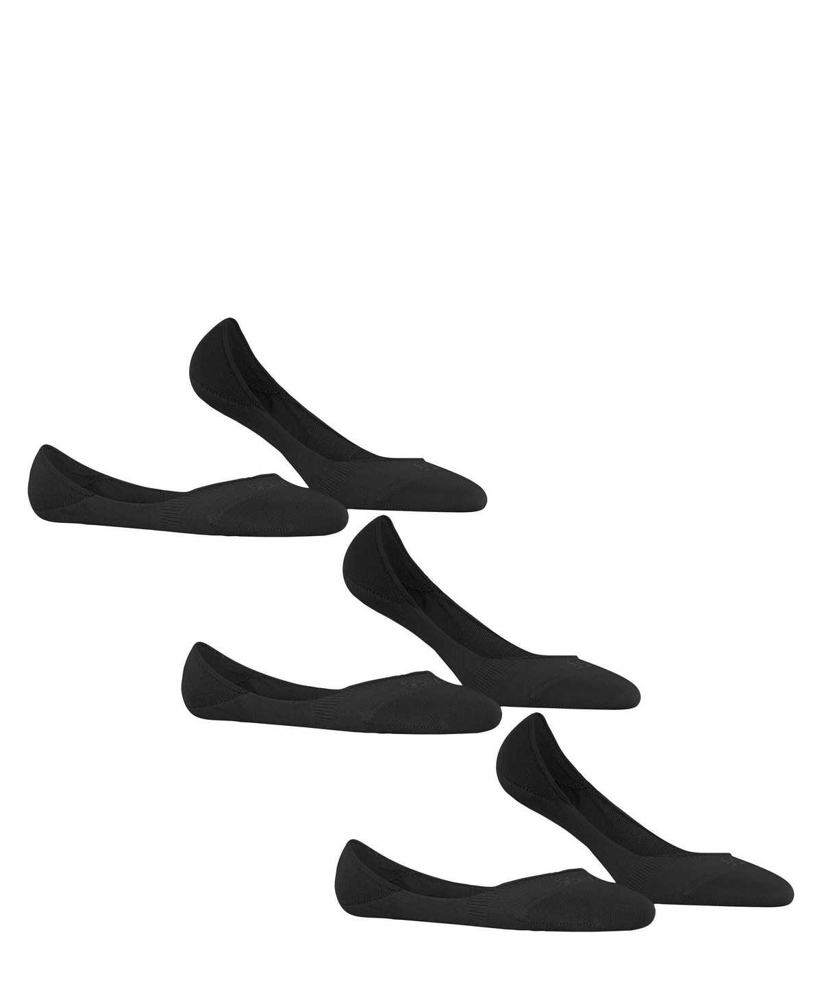 Falke Step 3-Pack Invisibles Naisten No Show Socks Mustat | 35741FRMA