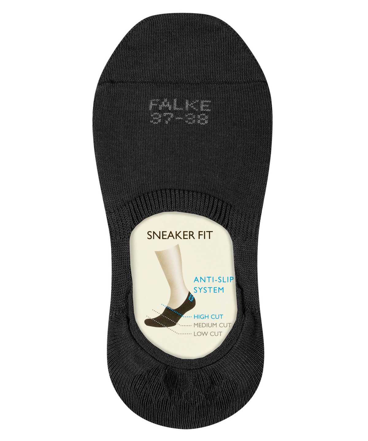 Falke Step High Cut Invisibles Naisten No Show Socks Mustat | 98635INMD