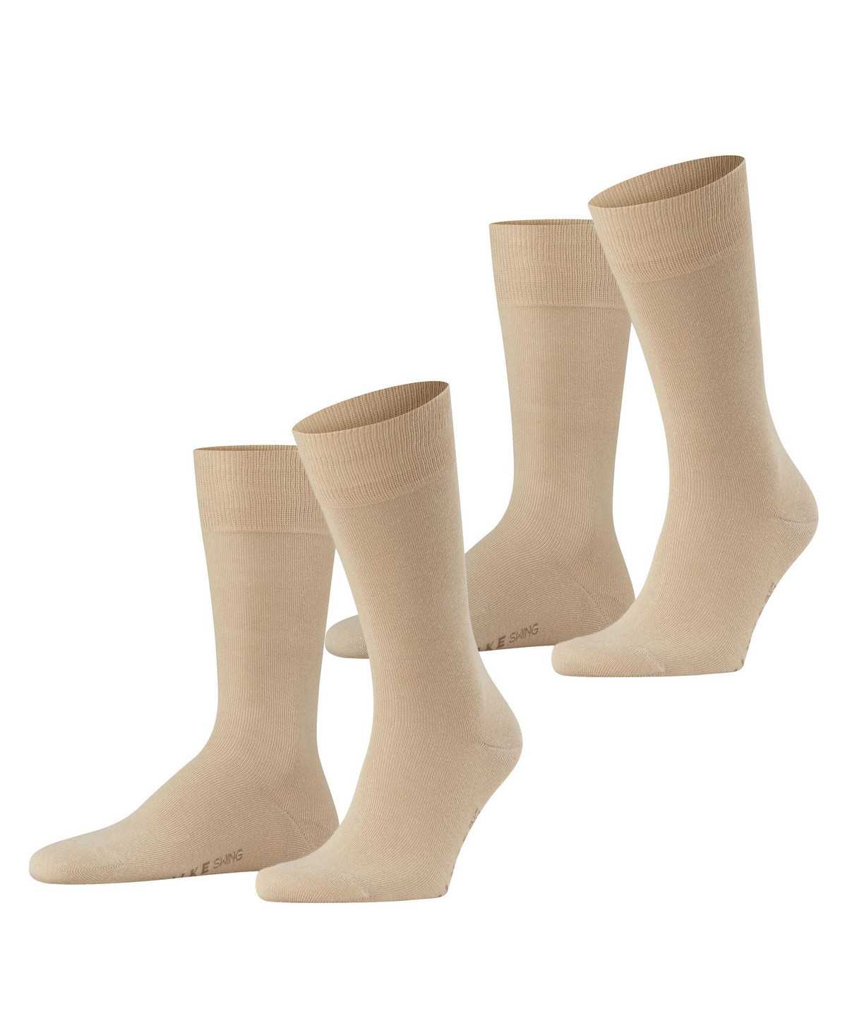 Falke Swing 2-Pack Socks Miesten Sukat Beige | 57286UMQZ