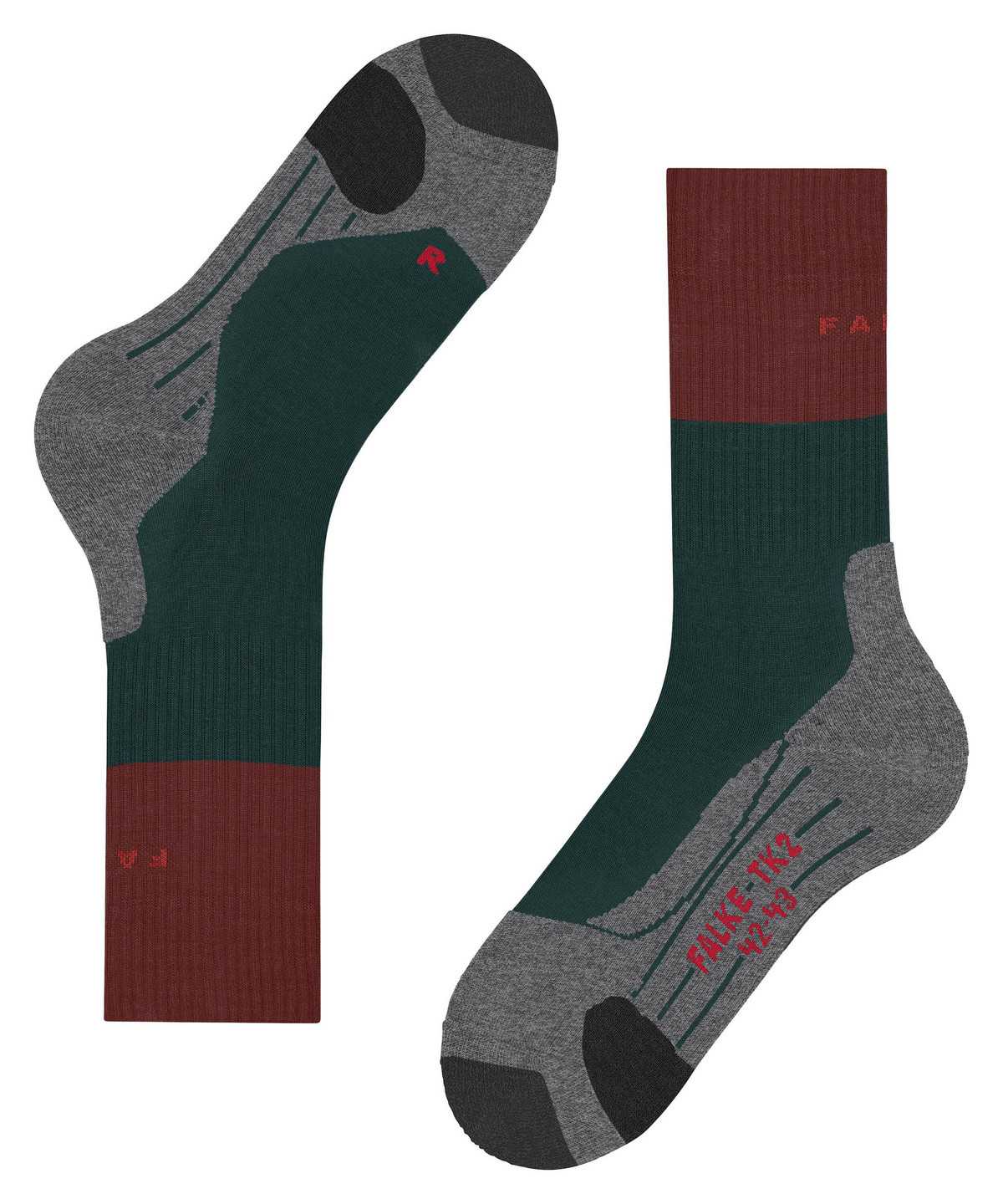 Falke TK2 Explore Trekking Socks Miesten Sukat Vihreä | 10592UPWS