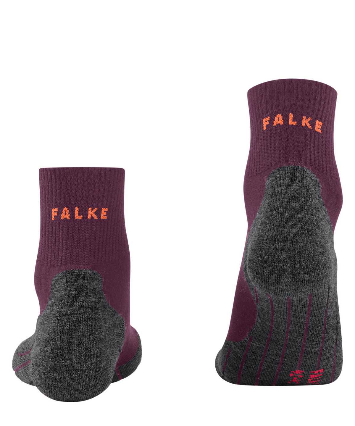 Falke TK5 Wander Wool Short Trekking Short sock Naisten Sports Socks Punainen | 90168RCZW